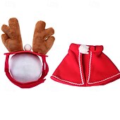 billiga Djurkostym-Jultomtehatt och halsduk för husdjur - justerbar julkostym för hundar, katter, valpar, kattungar - festlig röd &amp;vit outfit