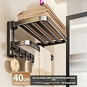 cheap Towel Bars-Bath Towel Rack Wall-Mounted No-Drill Shower Curtain Hook Assembly Bathroom Shower Room Vanity Rack