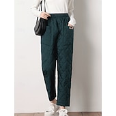 economico Pantaloni a gamba dritta-Per donna Chinos Moda Streetwear Essenziale Lunghezza intera Vita Alta Semplice Tasca Fascia Elastica Comodo Morbido Confortevole Micro-elastico All&#039;aperto Streetwear blu navy Nero Verde Cachi