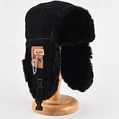 levne Pánské klobouky-Pánské Ušanka Ušanka klobouk Letecký klobouk Klobouk s klapkami na uši Zimní čepice Černá Světlá růžová Polyester Fleece Módní Retro styl Moderní soudobé Denní nošení Rande Plná / Jednobarevná