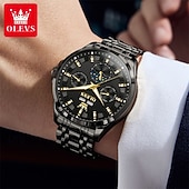 ieftine Ceasuri Mecanice-Noul ceas business Olevs pentru bărbați are un calendar perpetuu luminos, faze lunare și calendar. Este un ceas mecanic automat pentru bărbați, la modă, casual și multifuncțional.