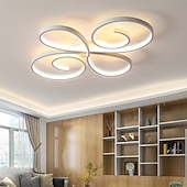 baratos Luzes de teto reguláveis-Luminária de teto de 70 cm com design em cluster, estilo artístico moderno em metal, acabamento pintado na cor preta, LED, 110-120V ou 220-240V.