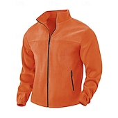 billige Basic gensere-Herre Genser Fleecegenser Genser med full glidelås Aprikos Svart Lilla Oransje lysegrå Opprett krage عادي Ta igjen glidelåsen Lomme Sport &amp; Utendørs Daglig Ferie Polyester Gatemote Grunnleggende