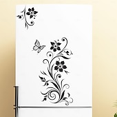 Недорогие Стикеры на стену-Наклейка на стену в виде бабочки и лозы, магнит на холодильник, дизайн лозы и бабочки, съемная наклейка на стену для спальни, гостиной, кабинета, домашнего декора, креативный фон, искусство,