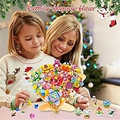 Недорогие Адвент-календарь-Адвент-календарь, цветочные букеты, строительные блоки для детей, 24-дневный рождественский подарочный календарь с 24 красочными цветочными букетами, сделанными из строительных блоков, рождественский