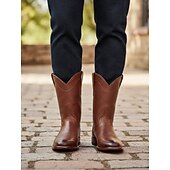 levne Cowboy &amp; Western Boots-Pánské Boty Kovbojské boty Retro Kožené boty Vinobraní Klasické Venkovní Denní PU Do půli lýtek Nasazovací Černá Žlutá Hnědá Léto Jaro Podzim