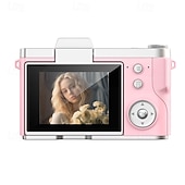 お買い得  アクションカメラ-1080P HDポータブルCCDカメラ 4Kレンズ フリップスクリーン USB充電式リチウムポリマーバッテリー 初心者向け旅行Vlogging 完璧なバレンタインデーギフト 初心者カメラ