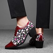 abordables Chaussures Déclaration-Chaussures à talons hauts noires à motif floral pour homme – Design élégant et tendance, parfaites pour les événements formels, les tenues tendance et les sorties en soirée