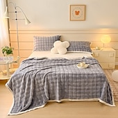 cheap Blankets &amp; Throws-Rabbit Fur Blanket Soft Plush Throw Blanket for Office Nap Single Double Bed Warm Faux Fur Blanket Cozy Sofa Air Conditioning Blanket