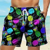  Pánské Ananas Pánské plavky Surfovací šortky Plavky pánské Středně vysoký pas Havajské Na běžné nošení Dovolená Plážové Šňůrky s podšívkou ze síťoviny Elastický pas Návrhář Oblečení