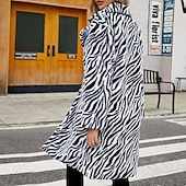 preiswerte Sherpa-Jacken-Damen Mantel Kunstpelzmantel Warm Bequem Knöpfe Pelze &amp; Leder Mode Lässig Farbblock Urlaub Straße Lässig Alltagskleidung Lang Umlegekragen Normale Passform Langarm Oberbekleidung Weiß Braun Herbst