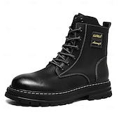 economico Stivali da lavoro-Per uomo Stivali Stivali da Lavoro Camminata Vintage Quotidiano PU Aumento Altezza Confortevole Stivali a Metà Polpaccio Allacciatura Tessuto almond Nero Giallo Autunno Inverno