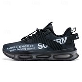 abordables Chaussures de Course pour Hommes-Baskets jaunes de style urbain pour hommes avec semelle à coussin d'air et tige en mesh, chaussures de sport légères et tendance pour la course, la salle de sport et les vêtements décontractés