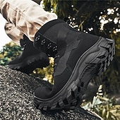 economico Scarponi da trekking-stivali da combattimento impermeabili marroni da uomo con suola ammortizzante e supporto rinforzato alla caviglia, calzature tattiche resistenti per lavoro, escursionismo e campeggio