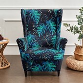 cheap Wingback Chair Cover-Floral, Striped &amp; Geometric Printed Wingback Chair Covers, Stretch Polyester Slipcovers for Armchairs, Decorative Furniture Protectors