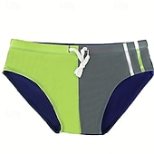 זול שחיית טרנקים ומכנסי לוח-בגדי ריקוד גברים חוטיני ים תחתונים תחתוני שחייה מתיחה נושם תחתיות שרוך גלישה ביקיני צלילה טלאים קיץ