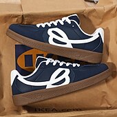 abordables Baskets-Homme Chaussures Décontractées Marche Occasionnel Daim Toile Confortable Antidérapant Respirant Mocassin Rouge Bleu Beige