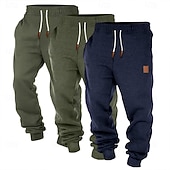 Недорогие Кроссовки-Муж. Штаны Джоггеры Флисовые штаны Кулиска Эластичная талия Мульти-упаковка Полотняное плетение Комфорт Полная длина на открытом воздухе Повседневные На выход Мода Классический