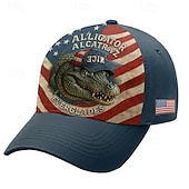 cheap Men's Baseball Cap-Men's Baseball Cap Sun Hat Trucker Hat Pink Red Polyester Print Fashion Casual Street Daily Crocodile Adjustable Sunscreen Breathable