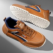 cheap Casual Sneakers-Men's Casual Tan Sport Sneakers – Trendy Athletic Design, Comfortable for Everyday Wear, Ideal for Casual Outings and Active Days