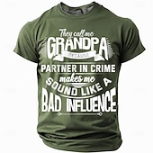  Ανδρικό Μπλουζάκι Παππούς Σύντροφος Στην Εγκληματικότητα Κακή Επιρροή Αστείο Μπλουζάκι Με Σύντομο Μανίκι