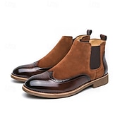 preiswerte Chelsea -Stiefel-Braune Chelsea-Boots aus Kunstleder für Herren – stilvoll und elegant, perfekt für Business Casual, formelle Anlässe und den Alltag.