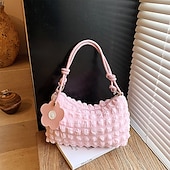 Χαμηλού Κόστους Αποθήκευση &amp; Οργάνωση-τσάντα ώμου με χιαστί φερμουάρ – πλισέ τσάντα μασχάλης με φυσαλίδες, μονόχρωμη καθημερινή τσάντα για καθημερινή χρήση και εξόδους