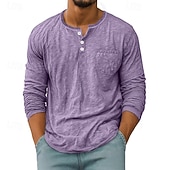 Herren T Shirt Henley Hemd T-Shirt Langarmshirt Langarm Henley Frühling Herbst Einfach Mode Designer Basic Taschen Urlaub Straße Ausgehen Schwarz Weiß Rote Top T-Shirt für Herren preiswerte Lässige T-Shirts für Herren-Herren T Shirt Henley Hemd T-Shirt Langarmshirt Langarm Henley Frühling Herbst Einfach Mode Designer Basic Taschen Urlaub Straße Ausgehen Schwarz Weiß Rote Top T-Shirt für Herren