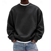 Недорогие Базовые толстовки-Муж. Толстовка Флисовая толстовка Толстовка с капюшоном и пуловером Натяни Синий Черный Белый Желтый Темно синий Вырез под горло Полотняное плетение Для занятий спортом Повседневные Праздники