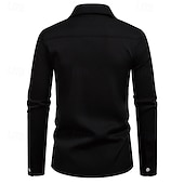 preiswerte Herrenhemd zum Knöpfen-Herren Hemd Sommerhemd Freizeithemd Strandhemd Knopfhemd Schwarz Weiß Kaki Langarm Einfach Revers Urlaub Hawaiianisch Knöpfe Bekleidung Mode Lässig Bequem