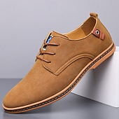 abordables Occasionnel-Homme Basket Chaussures de confort Marche Occasionnel Quotidien Soirée &amp; Fête Daim Chaud À lacets Brun foncé Noir Jaune Été Printemps