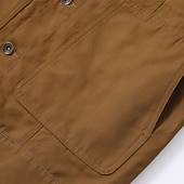 abordables Chaquetas Cargo-Hombre Chaqueta de camionero Chaqueta tipo cargo Vacaciones Diario Resistencia al desgaste Bolsillo Primavera Otoño Plano Moda Clásico Diseño Regular Marrón Chaquetas