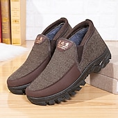 preiswerte Winter- und Schneestiefel-braune Herren-Slipper mit Woll-Anteil – lässige Winterschuhe für entspannten Style und bequemes Tragegefühl