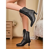  Women's Red Victorian Edwardian Lace-Up Ankle Boots with Kitten Heel and Brogue Detailing - 1920s Retro Steampunk Style Dress Boots for Ladies, Perfect for Parties, Cosplay & Historical Outfit