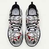  Tênis masculinos com estampa de rena de Natal – tênis divertidos e festivos, confortáveis para passeios casuais e comemorações de Natal