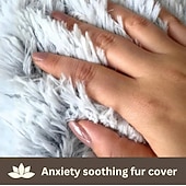 halpa Peitteet-kissan pehmoinen sänky rauhoittava donitsi koiranpeti ja kissanpeti, ahdistusta lievittävä pestävä pyöreä sänky, pörröinen koiran halisänky, viihtyisä koiran ja kissan pehmustettu sänky pienelle pennulle