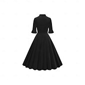 billiga Klänningar-retro vintage 1950-tals cocktailklänning sammetsmaskerad dammaskerad nyårsfest retro temafest vuxenklänning