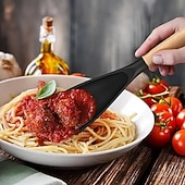 levne Kuchyňské potřeby-Multifunkční špachtle s ergonomickou dřevěnou rukojetí - odolný nepřilnavý kuchyňský nástroj na vaření, servírování, obracení palačinek, míchání polévky, míchání těsta - černá &amp;bílé možnosti