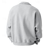 economico Felpe di base-Per uomo Maglia Nero Verde militare Blu marino Grigio chiaro Grigio scuro Bavero Semplice Tasca Sport &amp; Outdoor Quotidiano Ferie Streetwear Essenziale Casual Primavera &amp; Autunno Tutte le stagioni