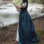 economico Vestiti-Retrò Vintage Medievale Rinascimento Camicia da notte Soprabito Vichingo Irlandese Elfico Due Pezzi Costume Per donna Celtico Costumi da pirata Fantasia Halloween Mascherata Vacanza Casual Quotidiano