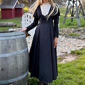 levne Šaty-Punk a gotika Středověké Renesanční Šaty Čerodějnice Maškarní kostým Dámské Královský předvečer Všech svatých Karneval Plesová maškaráda LARP Ren Faire Dospělé Šaty Jaro léto