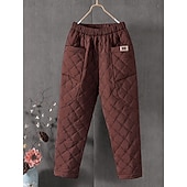 economico Pantaloni a gamba dritta-Per donna Chinos Moda Streetwear Essenziale Lunghezza intera Vita Alta Semplice Tasca Fascia Elastica Comodo Morbido Confortevole Micro-elastico All&#039;aperto Streetwear blu navy Nero Verde Cachi