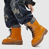 economico Stivali da lavoro-stivali da lavoro impermeabili arancioni da uomo: design robusto con supporto alto per la caviglia, ideali per lavori all'aperto e uso intensivo