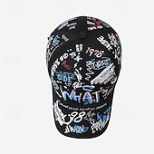 tanie Czapka baseballowa męska-Męskie Czapka z daszkiem Kapelusz Czapka Truckera Biały Niebieski Poliester Korygujący Moda Dzienne zużycie Graffiti hip-hopowe Oddychający