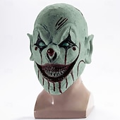 abordables Máscaras-Payaso asesino Payaso malvado Máscara Accesorios de Halloween Horror Disfraz de miedo Víspera de Todos los Santos Adulto Hombre Mujer Víspera de Todos los Santos Carnaval Disfraces fáciles de