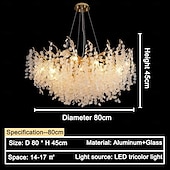 abordables Diseño Sputnik-Candelabros led de lujo moderno, cristal dorado de 60 cm para interiores de casas, cocina, dormitorio, arte del hierro, lámpara de rama de árbol, lámpara creativa, luz 85-265v