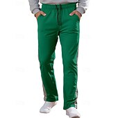 abordables Pierna Recta-Hombre Pantalones de Deporte Pantalones Pantalones deportivos de pierna recta Correa Bolsillo Cintura elástica Bloque de color A Rayas Comodidad Diario Deporte Moda Casual Vino Verde Ejército