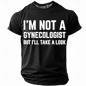 Χαμηλού Κόστους Αστεία μπλουζάκια για άνδρες-Ανδρικό Αστείο T-Shirt με Γραφικά "Δεν Είμαι Γυναικολόγος Αλλά Θα Ρίξω Μια Ματιά" Σαρκαστικό Γελοίο Ενηλίκων Χιούμορ T-Shirt