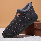 Svarta herrslip-on vinterstövlar med fleecefoder – varma och mysiga skor för kallt väder och utomhusaktiviteter billiga Vinter- och snöstövlar-Svarta herrslip-on vinterstövlar med fleecefoder – varma och mysiga skor för kallt väder och utomhusaktiviteter