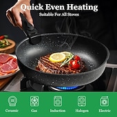 Недорогие Кухонный набор-Набор из 12 кастрюль для тушения и вока, безопасный набор для посудомоечной машины со съемной ручкой, нержавеющая сталь, набор посуды для индукционной плиты